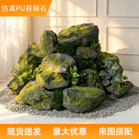 Simulated PU Moss Stone Decorative Rock for Indoor and Outdoor Landscaping
