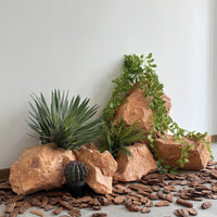 PU Yellow Artificial Stone with Simulated Moss for Decoration