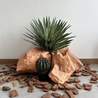 PU Yellow Artificial Stone with Simulated Moss for Decoration
