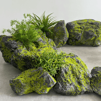 Artificial Moss Stone PU Decorative Rock for Office Greenery