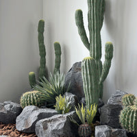 Gray Faux Stone Hanging Decoration with Moss for Storefront Display
