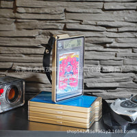 BGS35PT Graded Card Holder with Lanyard Hole, Metal Protective Case, Snap Button, Drop-Proof, Pokemon Card Storage Box, Portable