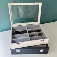 Glass Lid Display Box for Glasses with 8 Grids