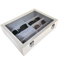 Glass Lid Display Box for Glasses with 8 Grids