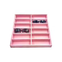 Flannel Eyeglass Storage Box with 12 Slots for Sunglasses Display and Jewelry Organization