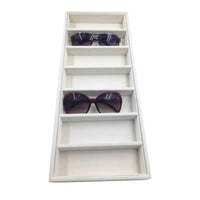 Flannel Eyeglass Storage Box with 12 Slots for Sunglasses Display and Jewelry Organization