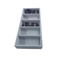 Flannel Eyeglass Storage Box with 12 Slots for Sunglasses Display and Jewelry Organization