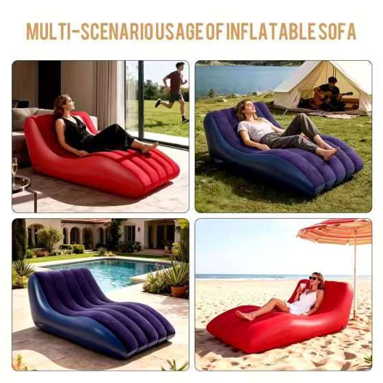 PVC Inflatable Lounger Sofa Bed for Camping and Home