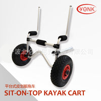 Kayak Platform Boat Trailer with Vertical Poles and Legs for Beach Use