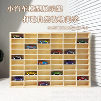 Wooden Multi-Grid Toy Car Display Rack, Wall-Mounted Storage Shelf