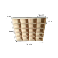 Wooden Multi-Compartment Storage Display Box for Toy Cars - Wall-Mounted Organizer