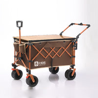 Beilala Folding Four-Wheel Camping Cart with Push Handle for Outdoor, Picnic, Market