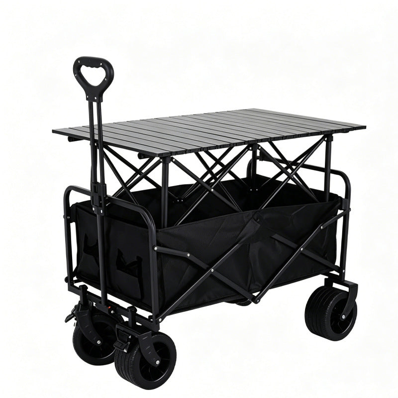 Large Capacity Folding Camping Cart with Table for Outdoor Use