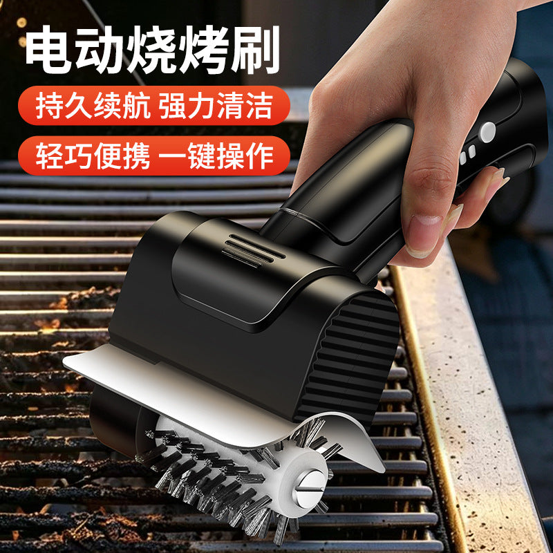 Rechargeable Electric Grill Brush with Stainless Steel Bristles for Kitchen and Camping