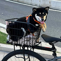 Mountain Bike Rear Basket with Rack, Lid, Reflector, and Straps