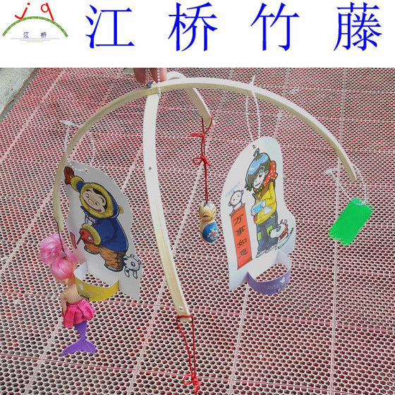 Half-Round Bamboo Ring Wind Chime with Stand - European Style
