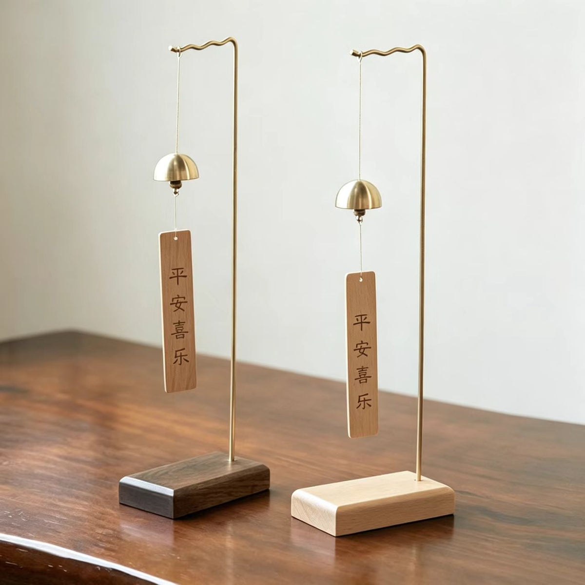 Solid Wood Brass Wind Chime Stand Multifunctional Desktop Wind Chime Rack Brush Jewelry Rack Pen Holder Decorative Ornament