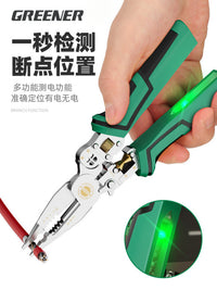 Green Forest Wire Stripper Pliers Electrician Special with Voltage Testing Ten-in-One Needle Nose Pliers