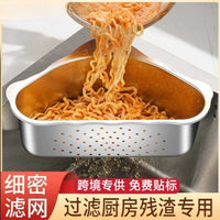304 Stainless Steel Kitchen Sink Triangular Drain Basket, Vegetable Washing Basin Filter, Dish Rack