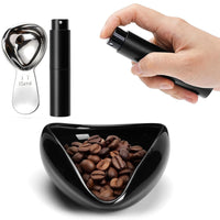 Ceramic Coffee Bean Display and Measuring Dish with Spoon