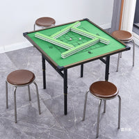 Foldable Mahjong Table with Metal Frame, Adjustable Height, Modern Style