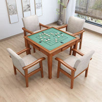 Handcrafted Multi-functional Solid Wood Mahjong Table for Elderly Activity Centers