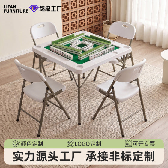 Folding Square Table for Mahjong, Dining, and Multi-purpose Use