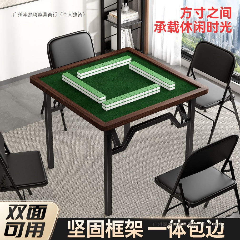 Foldable Mahjong Table, Multi-functional Square Table for Dining and Games