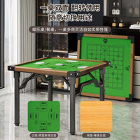 Foldable Mahjong and Card Table with Metal Frame