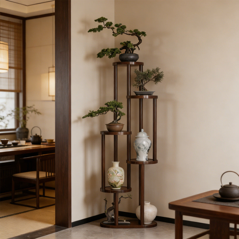 Solid Wood Plant Stand, Multi-tier Stepped Shelf for Indoor Plants