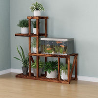 Solid Pine Wood Multi-tier Plant Stand for Indoor/Outdoor Use