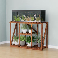 Solid Pine Wood Multi-tier Plant Stand for Indoor/Outdoor Use