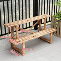 Carbonized Anti-Corrosion Wooden 3-Tier Ladder Plant Stand for Balcony