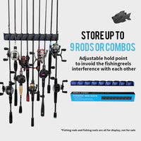 Wall-Mounted Fishing Rod Rack, 9-Hole, ABS Material