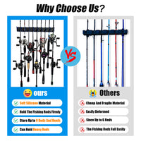 Wall-Mounted Fishing Rod Rack, 9-Hole, ABS Material