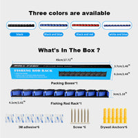 Wall-Mounted Fishing Rod Rack, 9-Hole, ABS Material