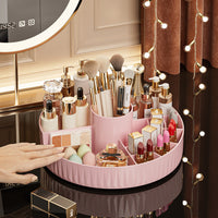 Rotating Cosmetic Storage Box, Plastic, White, No Lid