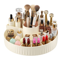 Rotating Cosmetic Storage Box, Plastic, White, No Lid