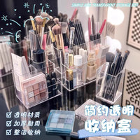 Transparent Lipstick Storage Box, 9-Grid, Plastic Cosmetic Organizer