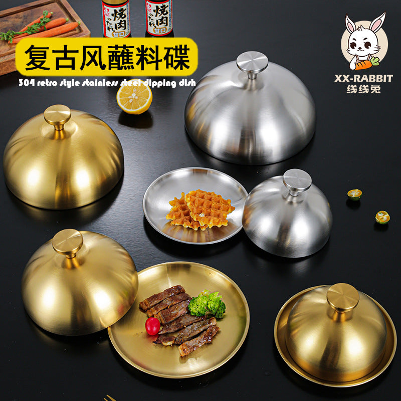 Korean Style Stainless Steel Steak Cover 26cm for Western Food