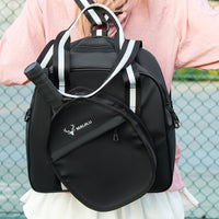 Large Capacity Sports Gym Bag with Detachable Racket Pouch, Wet-Dry Separation, Travel Hand and Shoulder Carry
