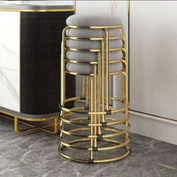 Stackable Round Stool with Metal Frame, Modern Minimalist, for Dining