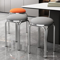 Thickened Stainless Steel Stool, Light Luxury Home Dining Stool, Modern Minimalist Round Stool, Stackable