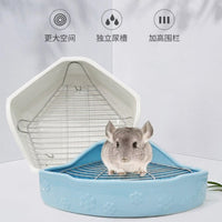 Heavy-Duty Anti-Tip Ceramic Pentagon Rabbit Toilet for Chinchillas and Squirrels, Large
