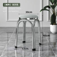 Light Luxury Thickened Stainless Steel Stackable Round Stool