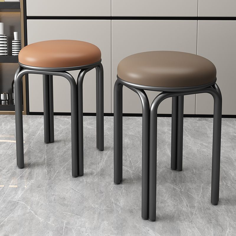 Extra Thick 304 Stainless Steel Stackable Dining Stool, Nordic Style, Round Bar Stool