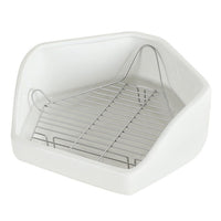 Heavy-Duty Anti-Tip Ceramic Triangle Rabbit Toilet for Chinchillas and Squirrels, Large