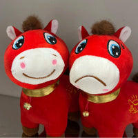 Crying Horse and Smiling Horse Plush Toy, Office Horse Doll, Year of the Horse Mascot, Funny Creative Gift
