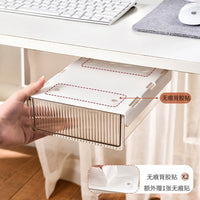 Under-Desk Drawer Stationery Storage Box, Office Desktop Hidden Drawer Organizer