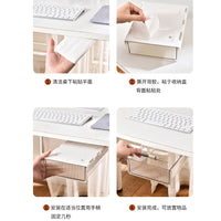 Under-Desk Drawer Stationery Storage Box, Office Desktop Hidden Drawer Organizer